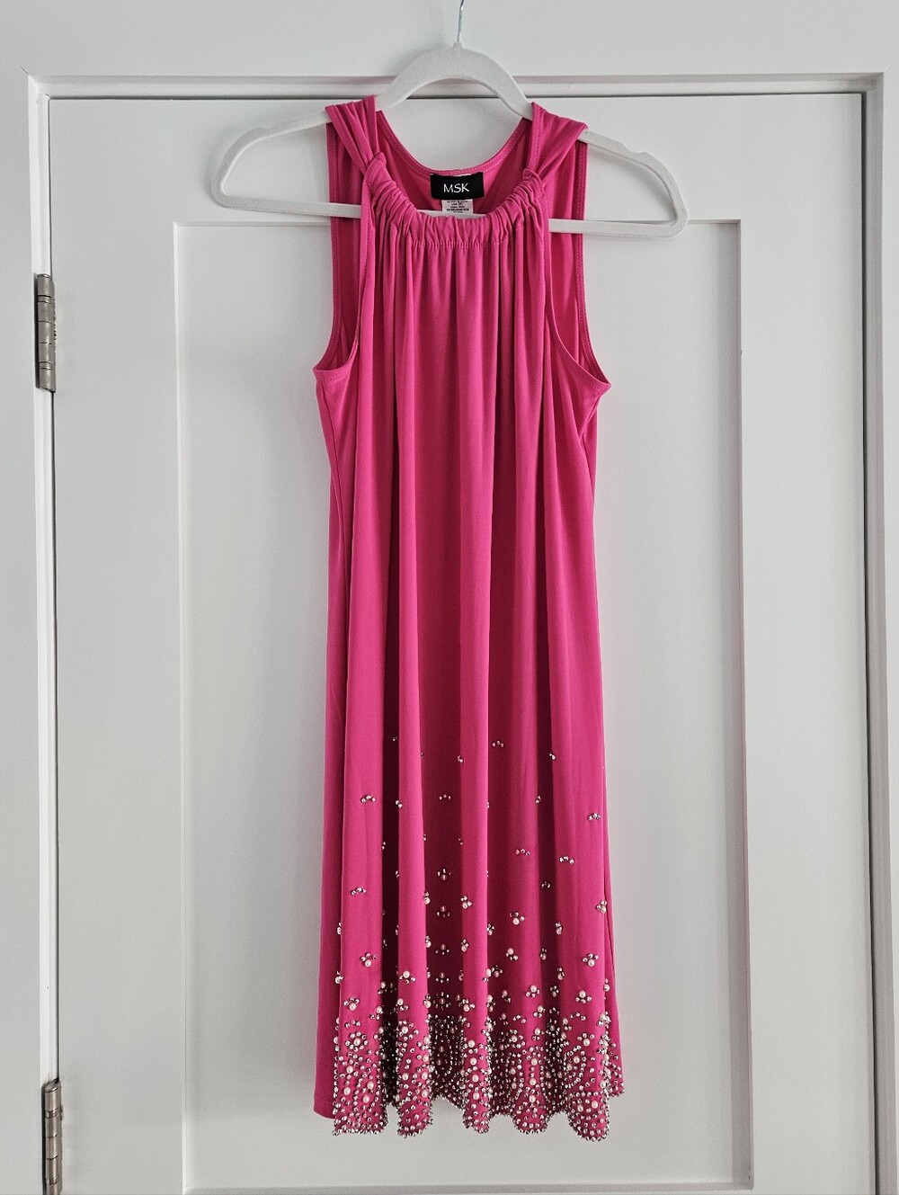 Embellished Halter Dress Fuchsia Size M EUC